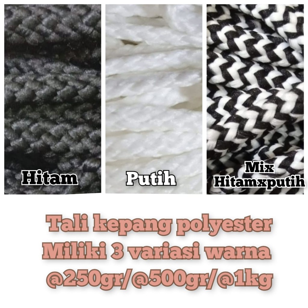 

Termurah Tali Celana / Tali kolor / Tali Celana Boxer / Talikur Kepang Bahan Polyester Uk. 5mm Packing @500gr -3 variasi warna