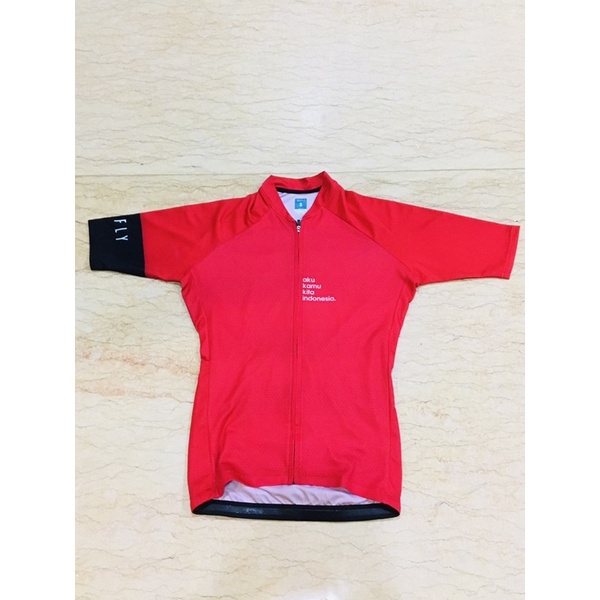 Preloved JERSEY ROADBIKE SKYFLY RED INDONESIAKU SIZE S WOMEN