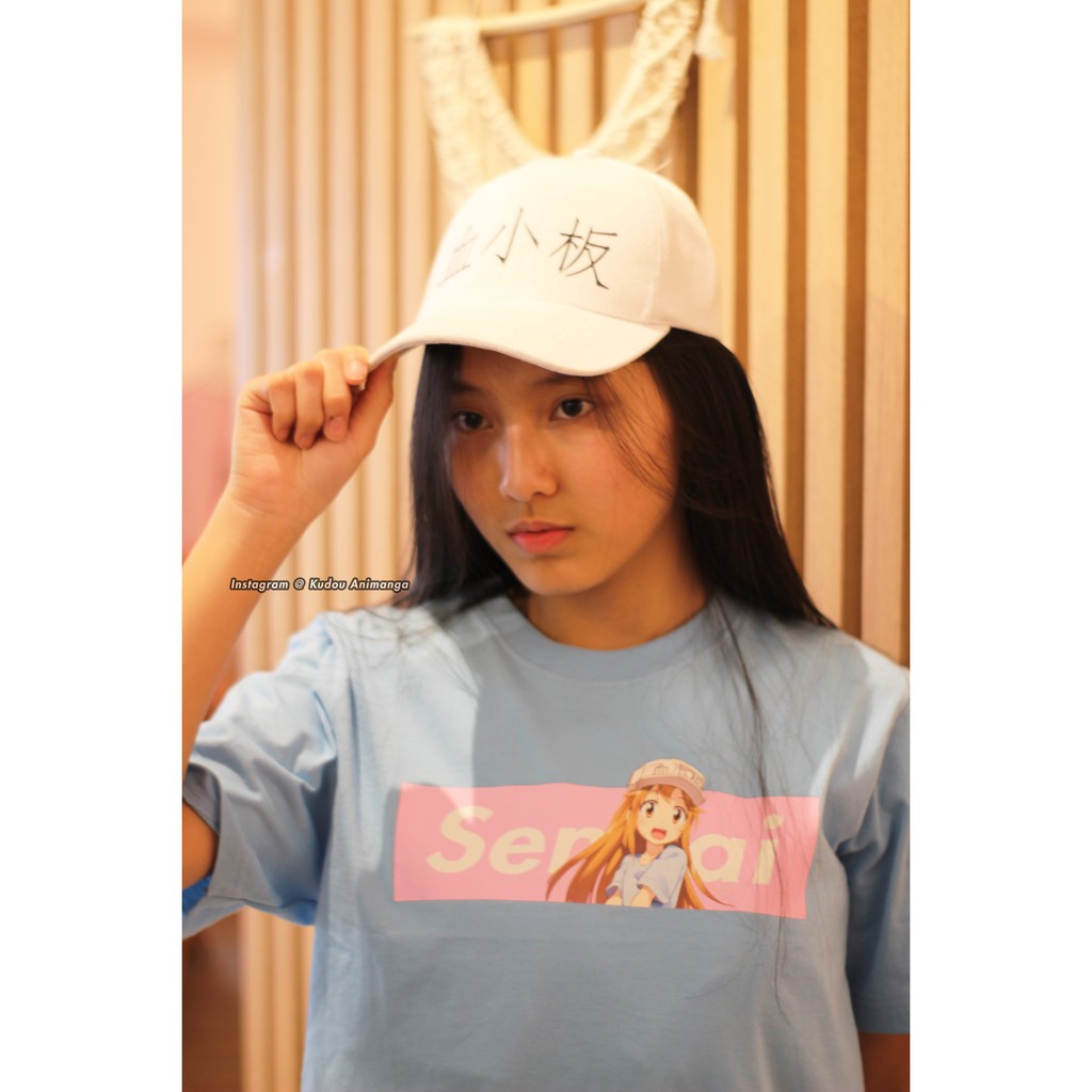 Kaos Senpai Platelet Anone Baby blue