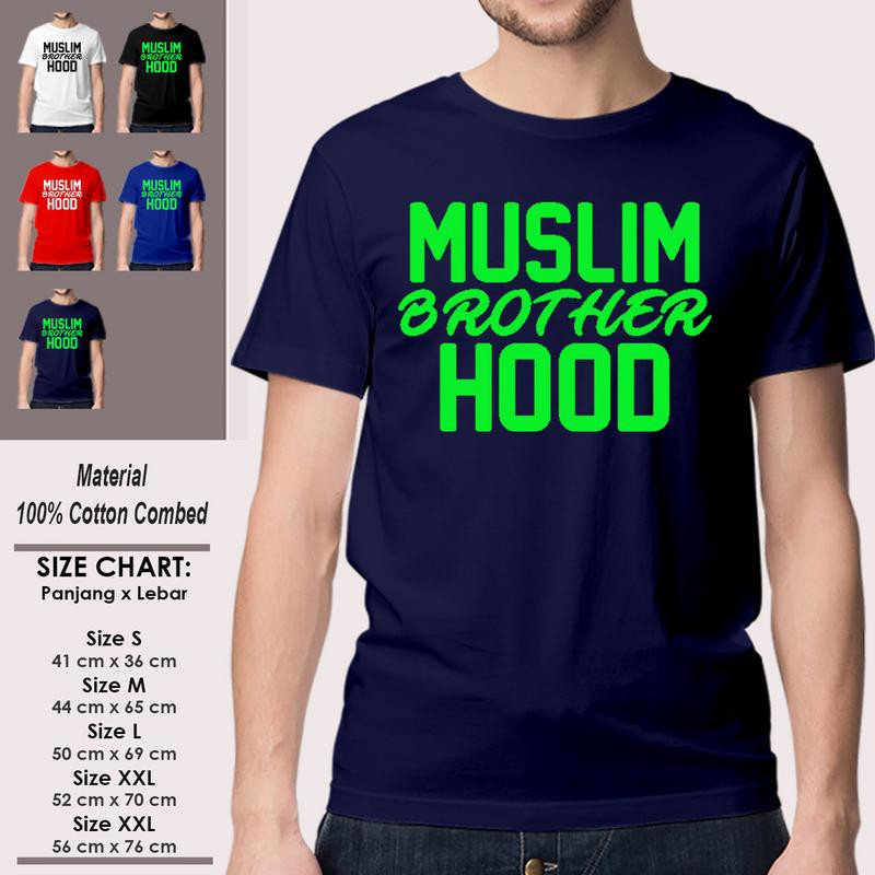 Kaos Dakwah Muslim Pria Lengan Pendek Keren SP-LSMSAK268 MUSLIM BROTHER HOOD Islami Kekinian Murah-4