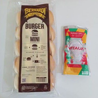 

Bernardi Roti Burger Mini + Vitalia Daging Burger Sapi Mini