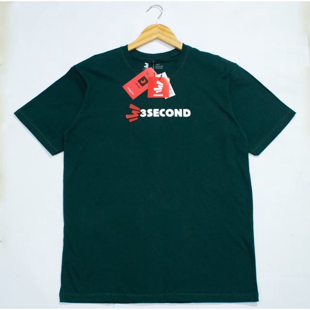 BAJU KAOS DISTRO 3 SECOND FLOCKING / BAJU KAOS PRIA / BAJU KAOS SABLON TIMBUL INK KARET