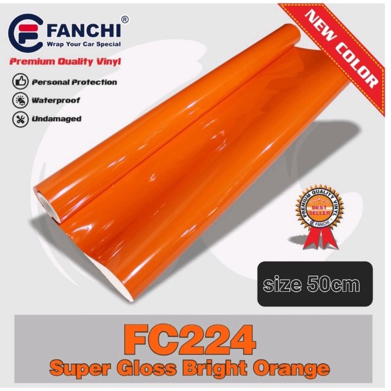 Sticker Fanchi FC224 Super Gloss Glossy Bright Orange Premium Wrap