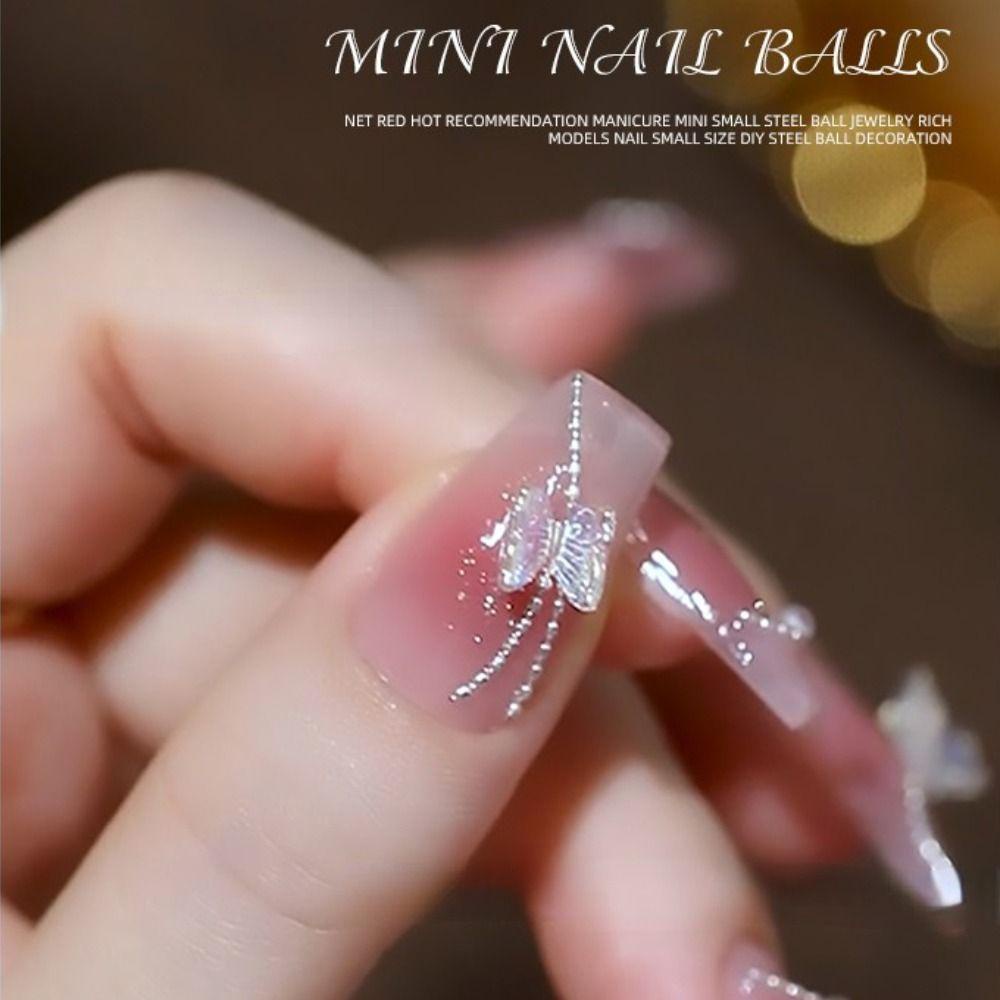 Agustinina Manik-Manik Nail Art Emas Perak DIY Pesona Kuku Desain Kuku Tips Kuku Manicuring Bagian Perhiasan Nail Art