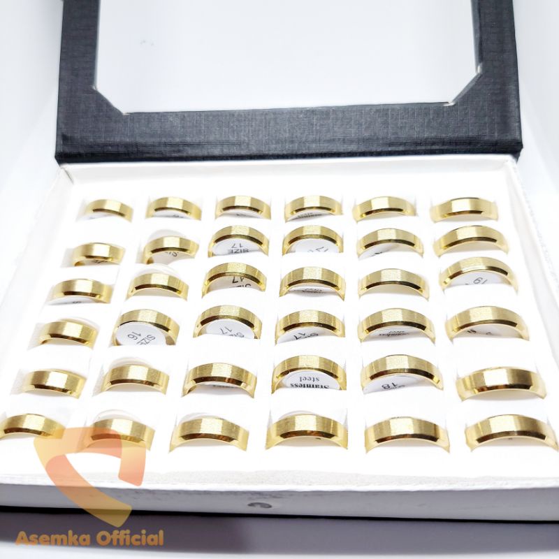 Cincin titanium Gold asli tidak berkarat