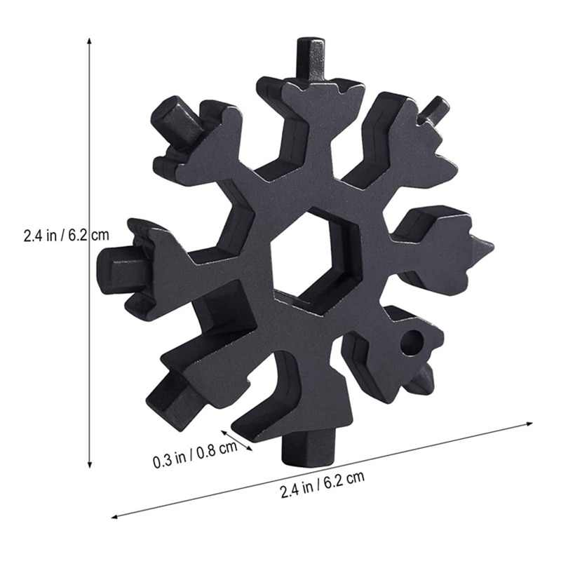 18in1 Multi-Alat Stainless Steel EDC Snowflakes Allen Wrench Portable Gantungan Kunci Outdoor Sepeda Obeng Botol Mini Pembuka