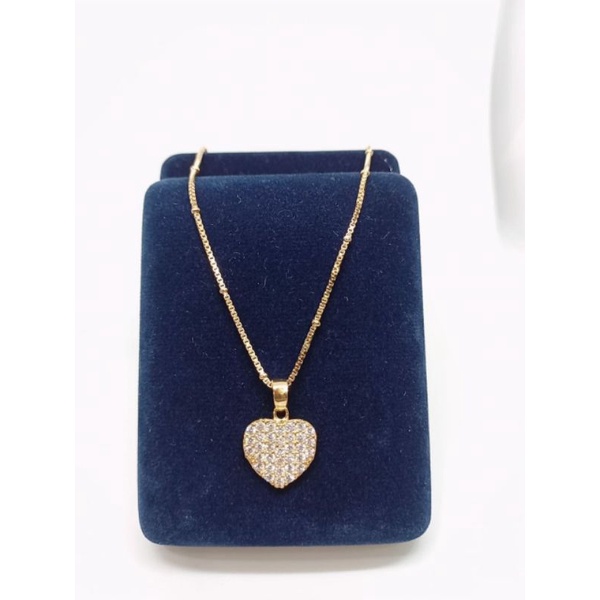 kalung itali jedar +liontin love mp full / kalung perak asli silver925 lapis emas kalung fashion