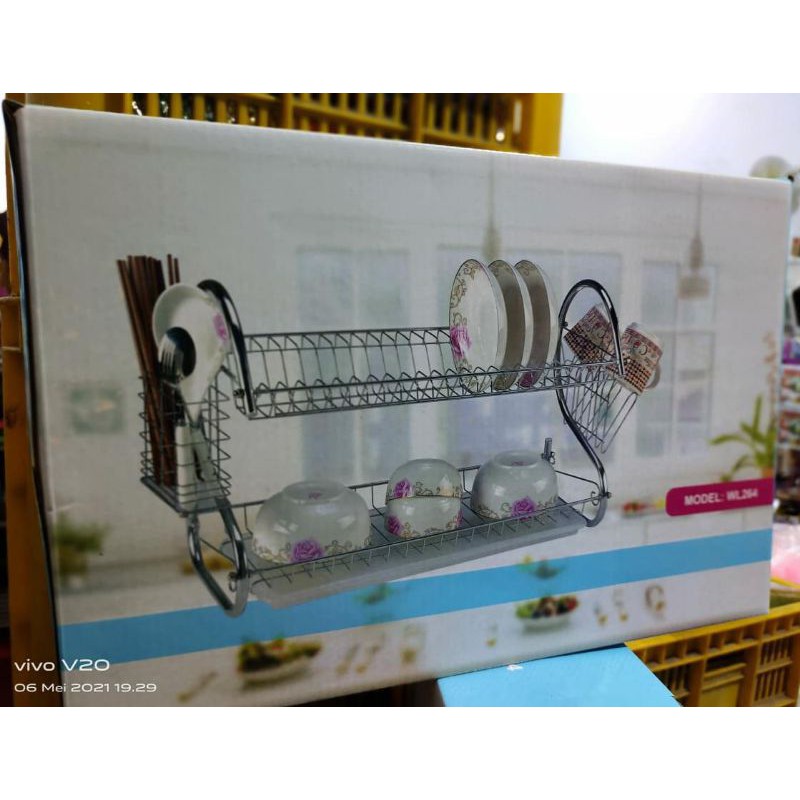 Rak Piring 2 susun Stainless jumbo