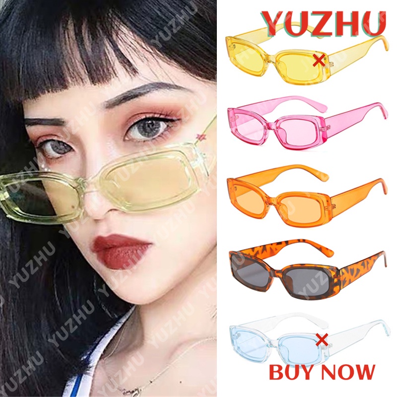 （YUZHU）COD Kacamata Hitam Wanita Korean Ulzzang Kacamata Lensa Warna Retro Gaya Sunglasses