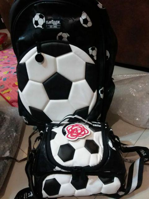 Smiggle Goal Trolley Backpack With Light Up Wheels Ball Bola Trolly Sale Troli Trolli Troly Original