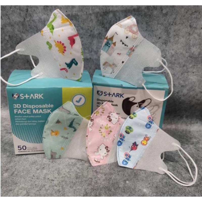 PER BOX 50 PC - MASKER ANAK KIDS DUCKBILL STARK - CCARE C CARE 3PLY FACE