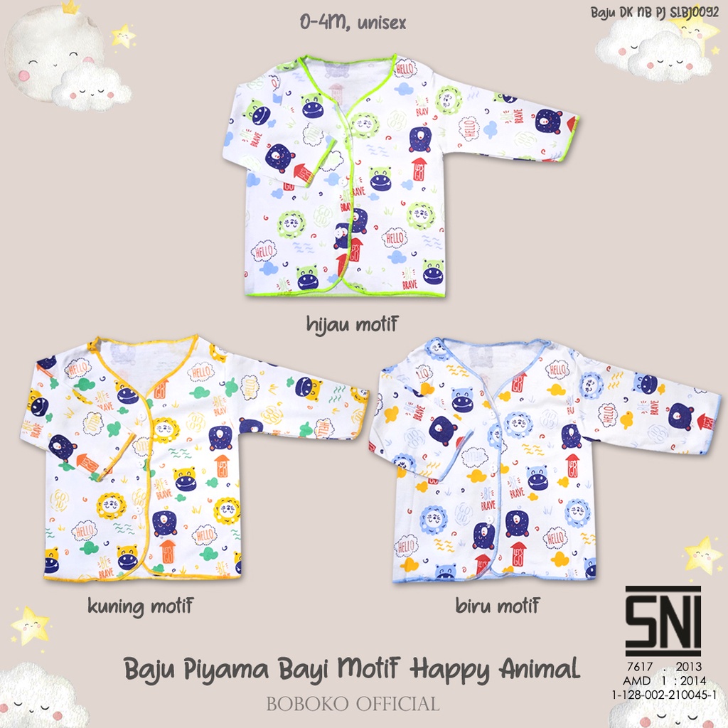 Baju Bayi Piyama Motif Happy Animal 0-3 bulan