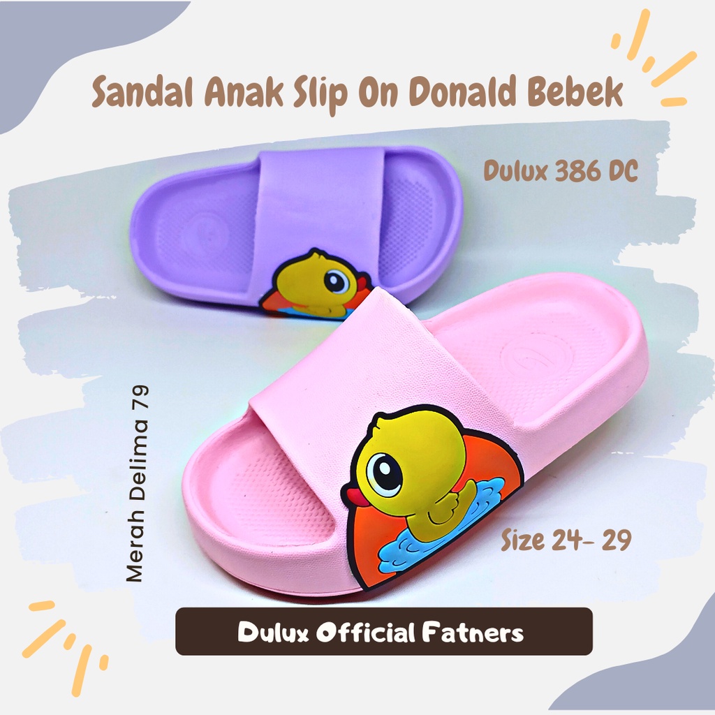 MD 79 - Sendal Anak Perempuan Usia 3 - 5 Tahun Model Baru Donald Bebek