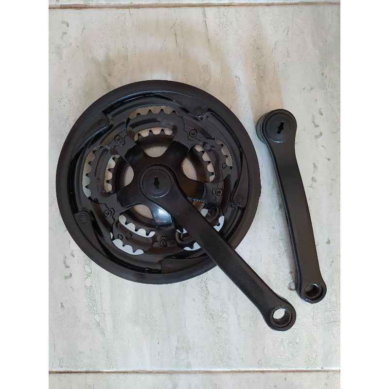 Crankset 3 Speed 28 38 48T - BB Kotak 122mm Bearing Untuk Sepeda MTB / Federal / Minion / Lipat