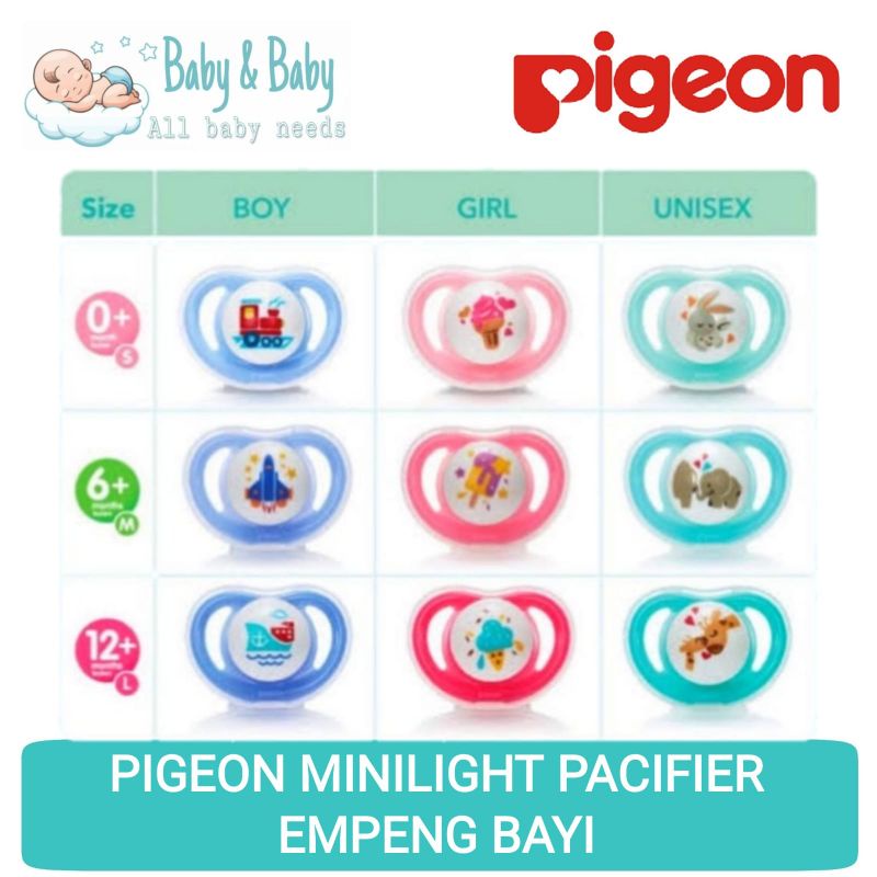 PIGEON Mini Light Pacifier S M L - Empeng Bayi