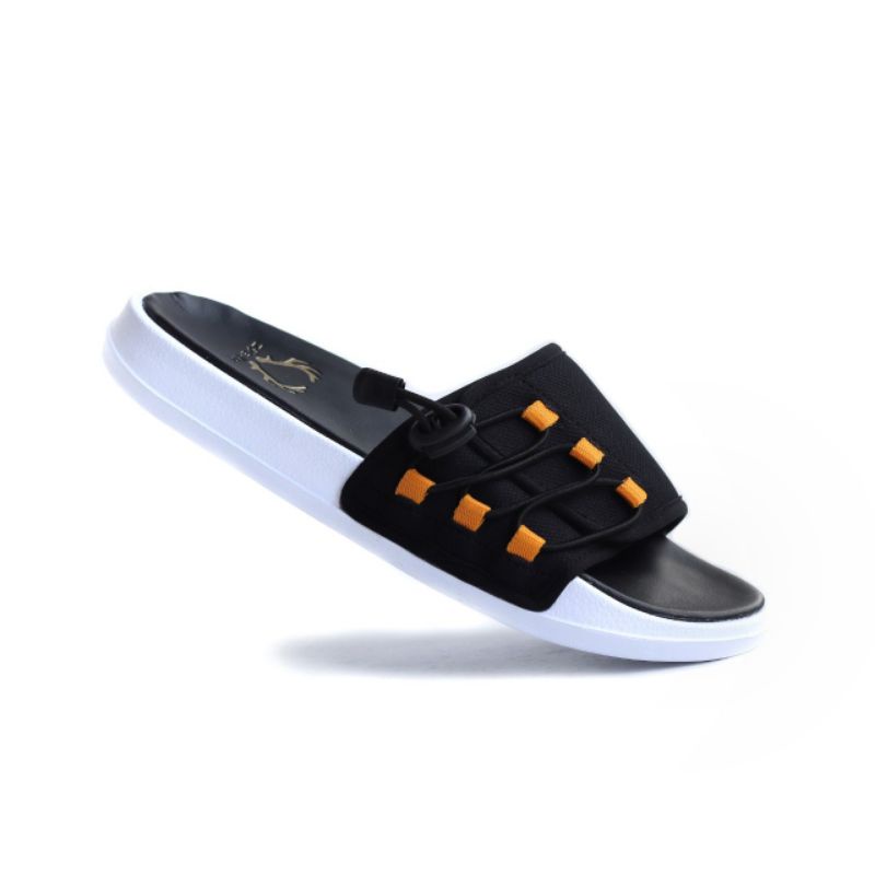 HANZO BLACK| Sandal Slide fashion hitam/sandal pria/ Slop Pria BAYAR DI TEMPAT Sandal Slip On Pria 05 Leather