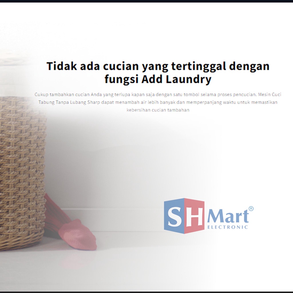 MESIN CUCI SHARP 1 TABUNG KAPASITAS 10,5 KG ESM-1050XT INVERTER MEGAMOUTH SERIES 2 GARANSI RESMI