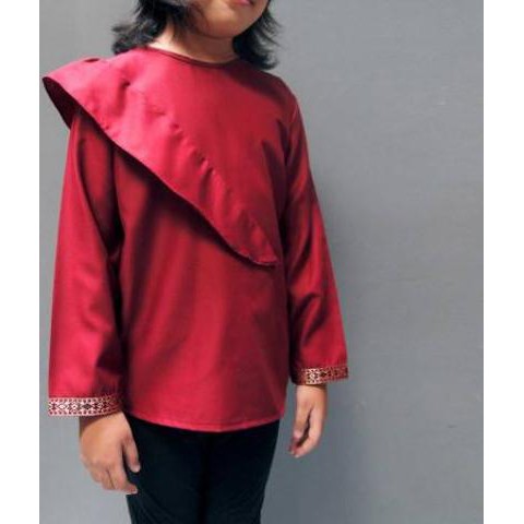 ♖ Kicau Kecil Khalil Khalula Koko Baju muslim couple Anak 1-10thn (Navy, White, Maroon, Black) ✱