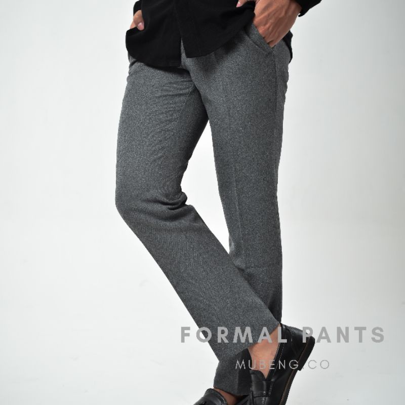 Celana formal/celana kantor/celana kerja/celana bahan slimfit abu muda(Light Grey)