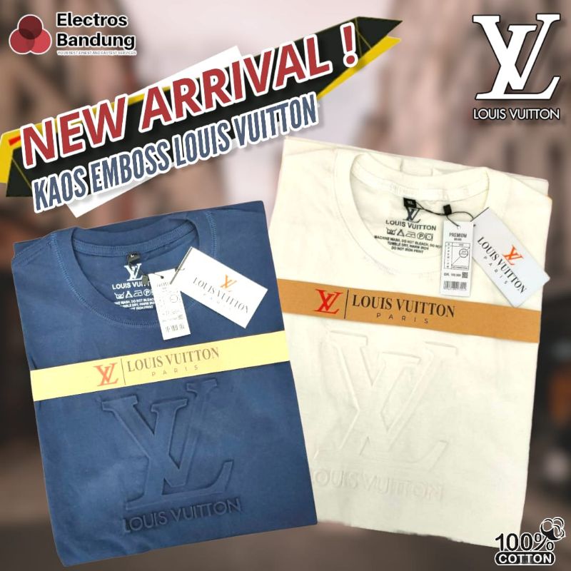 BAJU KAOS PRIA LV T-SHIRT LOUIS VUITTON FULL TAG EMBOSS TIMBUL ORIGINAL COTTON COMBED 30s - KAOS DIS