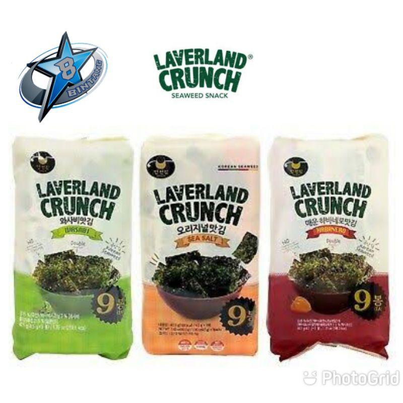 

Laverland Crunch Nori (Sea Salt/Habanero/Wasabi/Cheese/Buldak)