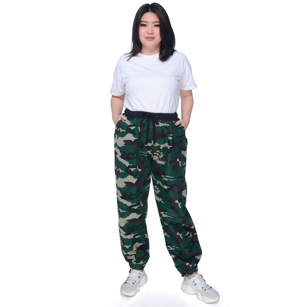  Celana  jogger training Panjang  wanita  BIG SIZE Corak Army  