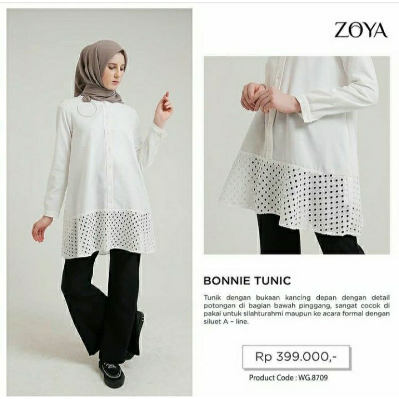 Audity Tunic / Tunik Zoya aplikasi lace hitam