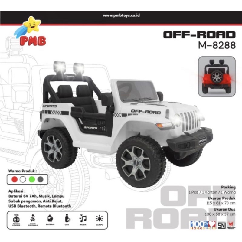 Mobil mobilan aki anak PMB JEEP OFFROAD 8288 New