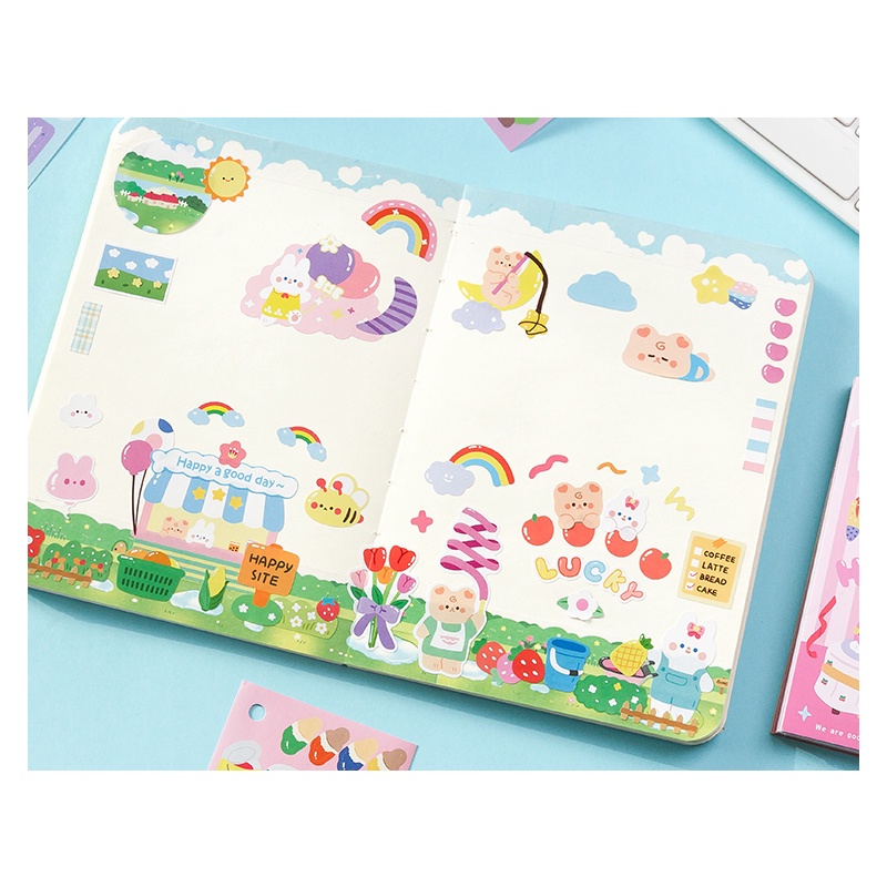 Mika Sweet Bear Sticker Book - Stiker Dekorasi Diary Lucu Unik Murah