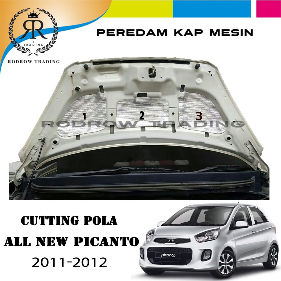 Peredam Kap Mesin Mobil KIA Picanto 2012/2019 - Cutting Pola KIA Picanto 2012/2019