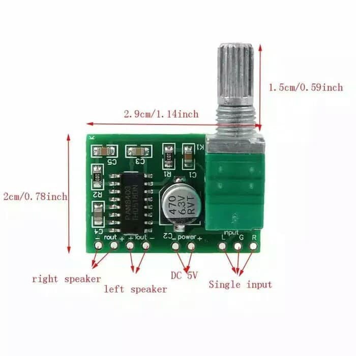 Kit Power Ampli Mini Board 2Channel 3Way Kit Ampli PAM8403 5V barang baru POTENSIO