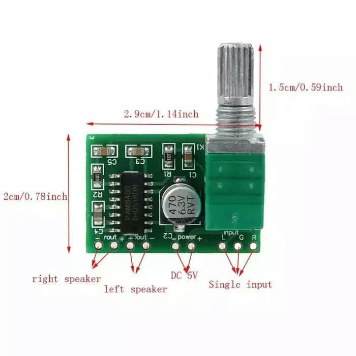 Kit Power Ampli Mini Board 2Channel 3Way Kit Ampli PAM8403 5V barang baru