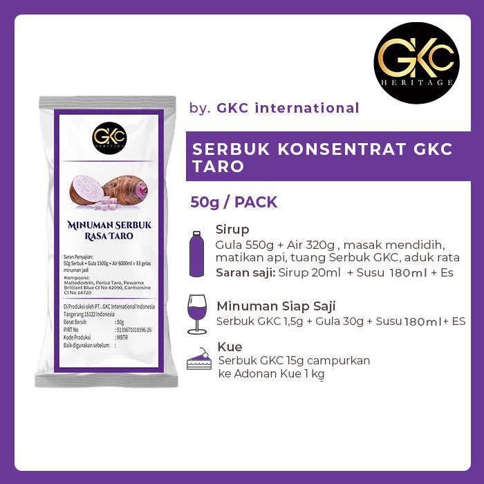 

Bubuk Sirup GKC "Rasa Taro" 50g