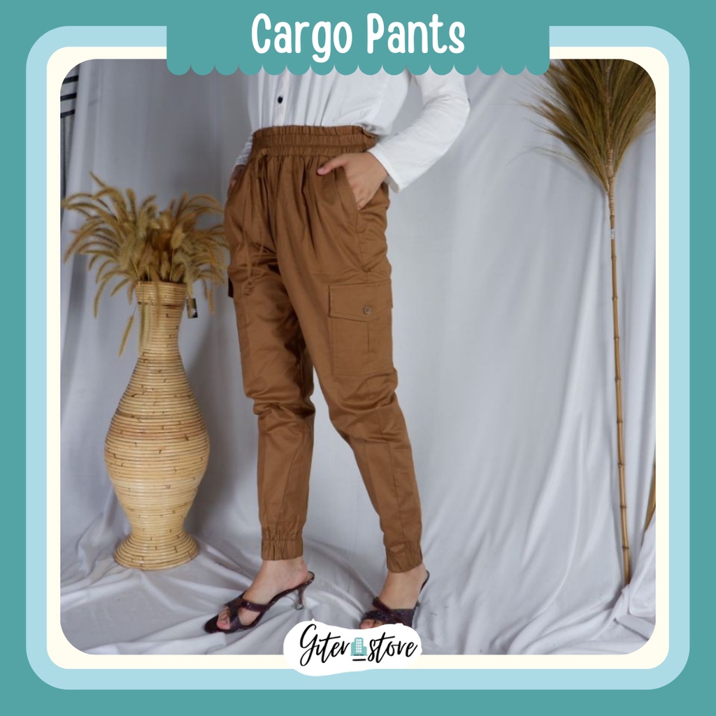 Cargo pants wanita - Celana panjang wanita - Cargo panjang - Cargo wanita - Celana jumbo wanita