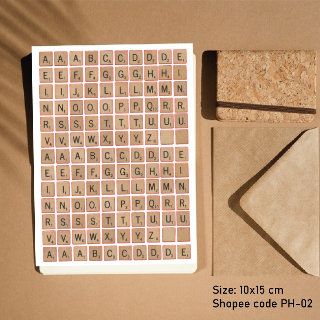 

PH-03 Stiker scrabble -sticker huruf- stiker bullet journal - stiker letter