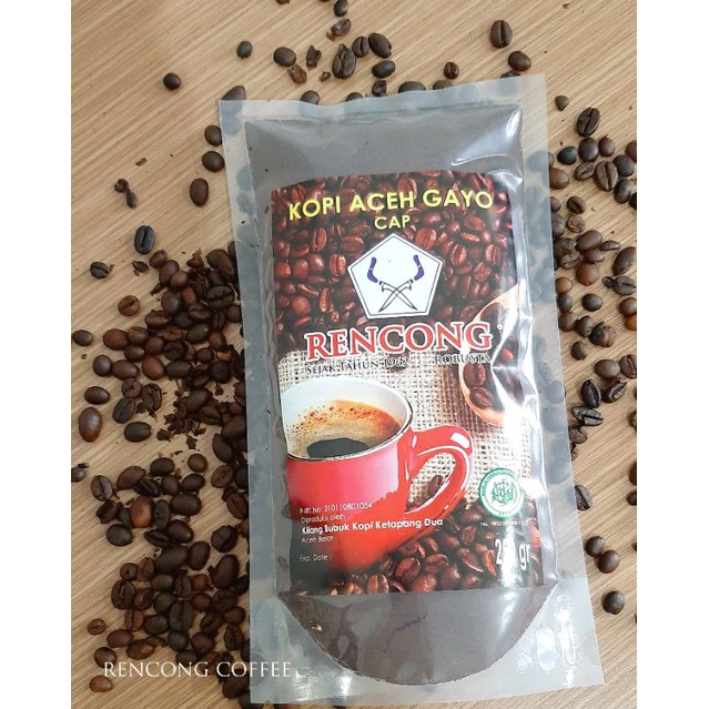 

Kopi Robusta Aceh Gayo Asli (BUBUK) cap Rencong 250gr