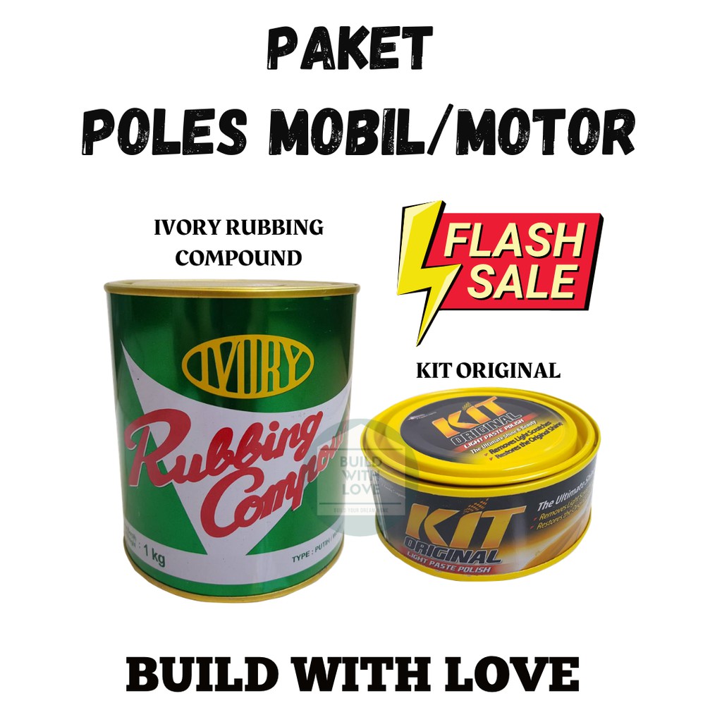 PAKET POLES BODY MOBIL MOTOR IVORY RUBBING COMPOUND / KIT ORIGINAL