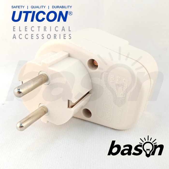 UTICON ST118SWN - Stop Kontak Arde Socket + Saklar