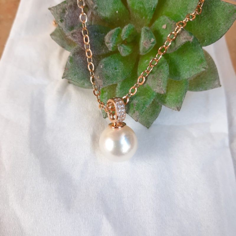 Liontin Mutiara Air Laut White Pink