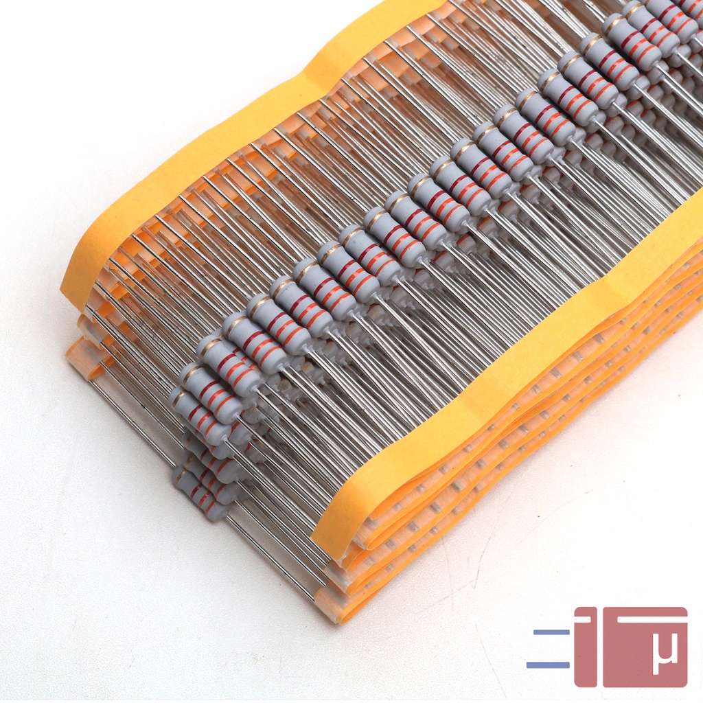 x10 Resistor 3K3 3.3K 1W Metal Oxide 5% Taiwan Kaki Tembaga