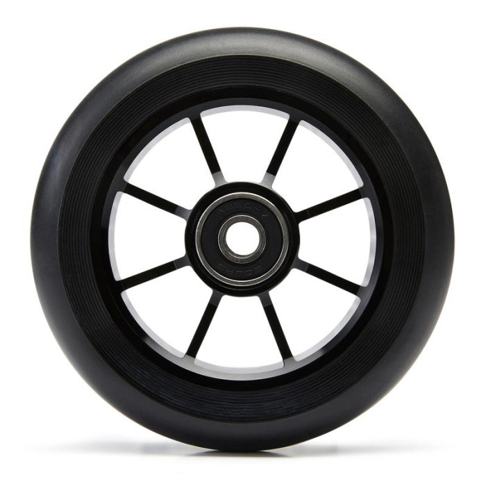 OXELO 100 mm Aluminium PU85A Wheel - Black Frame and Rubber - 8555808