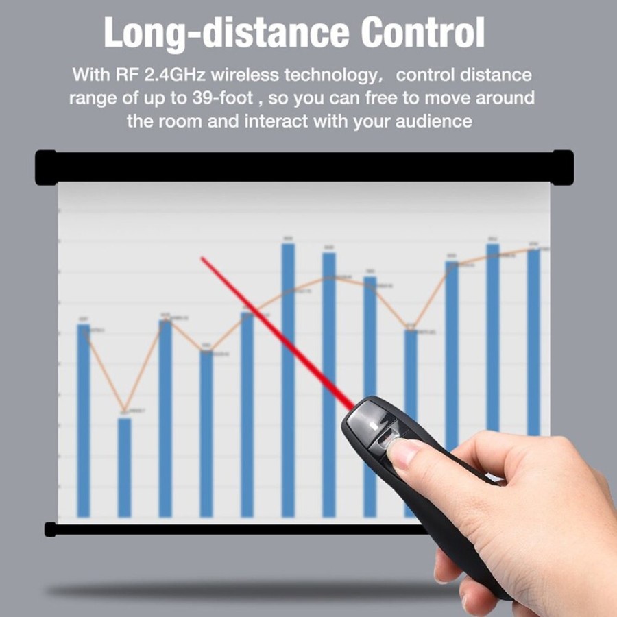 USB Wireless Presenter R400 R 400 R-400 Meeting Presentasi Laser Pointer Red Mouse Cursor