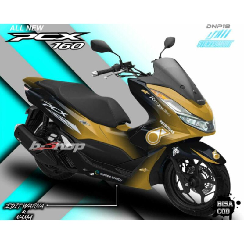 Sticker Decal PCX 160 Full Body Variasi Petronas Gold