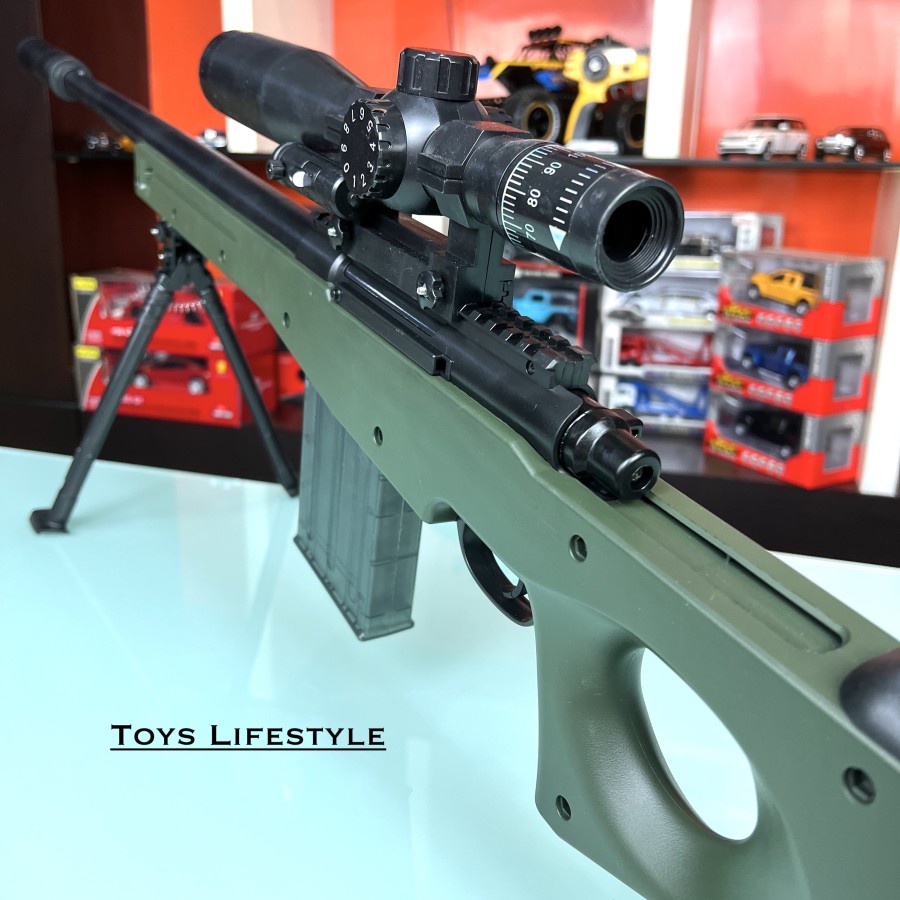 Mainan Tembakan Eva Soft Bullet AWM L96 Shell Ejecting System