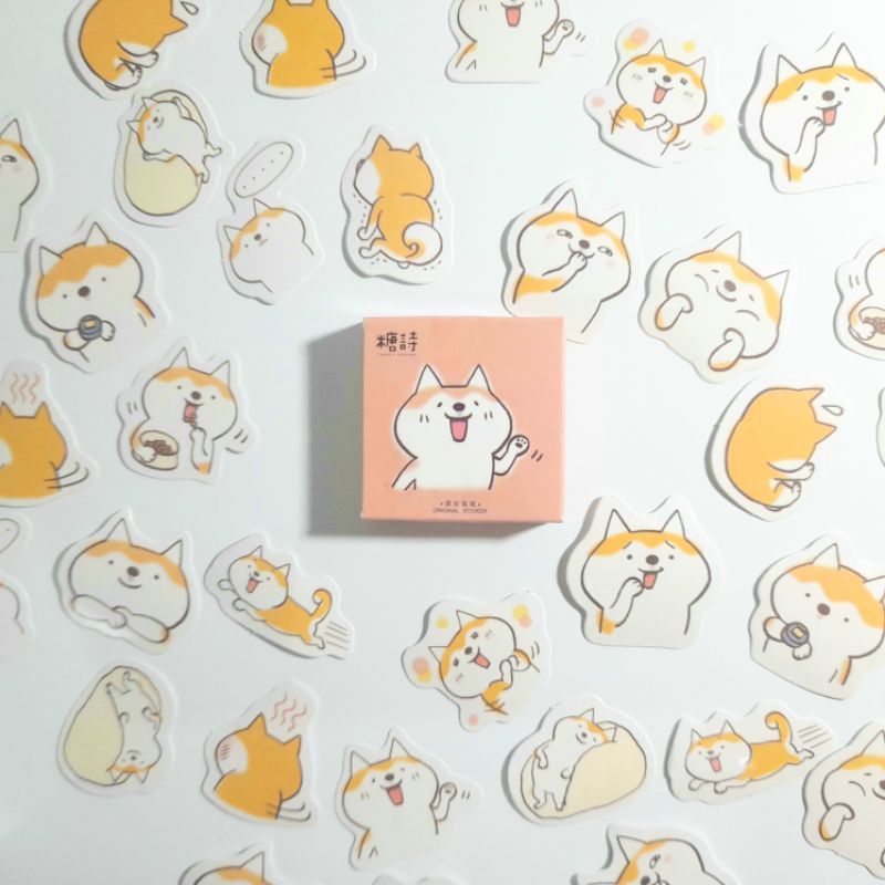 

15Pcs Stiker Motif Anjing Kawaii untuk Scrapbook / Jurnal / Diary