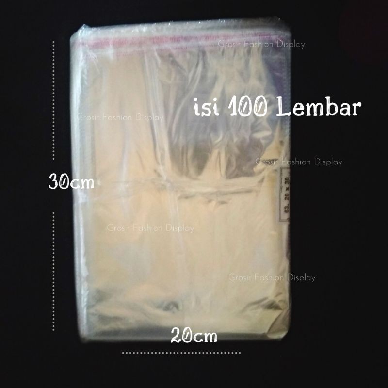 Plastik Packing Baju OPP Tebal 0,3mm/ Tebal 28 Mic Super  Plastik Baju Seal Lem Display Pakaian (PAK G)