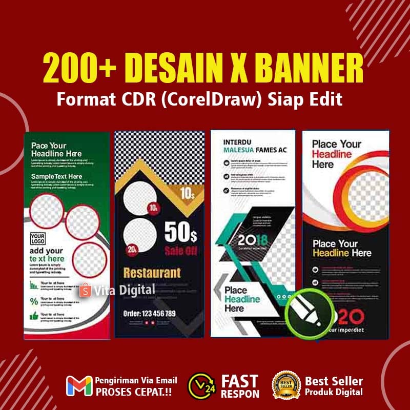 200+ Template Desain XBanner Format CDR coreldraw