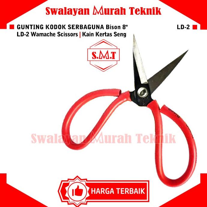 

:0:0:0] Gunting Kodok Serbaguna BISON LD2 8" Wamache Scissors Kain Kertas Seng
