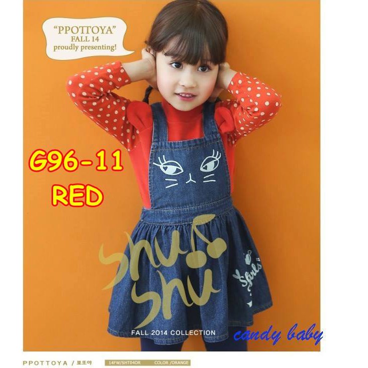 G96-11 RED / BAJU KOREA ANAK