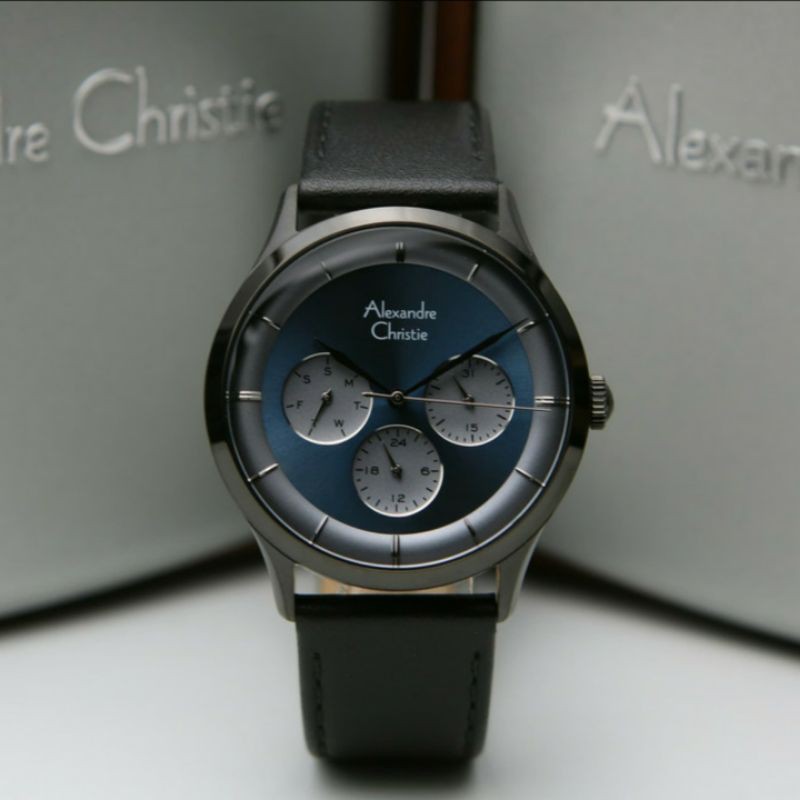 ALEXANDRE CHRISTIE AC2868 BLACK BLUE WANITA.ORIGINAL GARANSI RESMI 1 TAHUN
